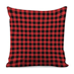 Red And Black Buffalo Plaid Print Pillow Cover