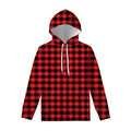 Red And Black Buffalo Plaid Print Pullover Hoodie