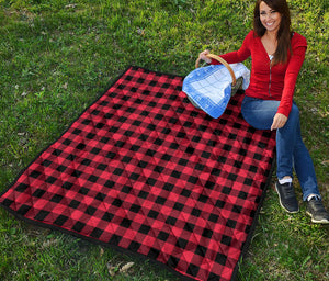 Red And Black Buffalo Plaid Print Quilt