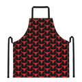 Red And Black Bull Skull Pattern Print Apron