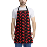 Red And Black Bull Skull Pattern Print Apron