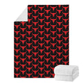 Red And Black Bull Skull Pattern Print Blanket