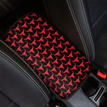 Red And Black Bull Skull Pattern Print Car Center Console Cover