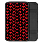 Red And Black Bull Skull Pattern Print Car Center Console Cover