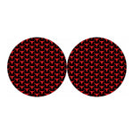 Red And Black Bull Skull Pattern Print Car Coasters