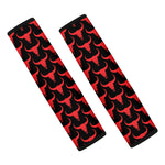 Red And Black Bull Skull Pattern Print Car Seat Belt Covers