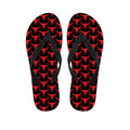 Red And Black Bull Skull Pattern Print Flip Flops