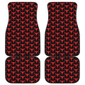 Red And Black Bull Skull Pattern Print Front and Back Car Floor Mats