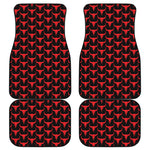 Red And Black Bull Skull Pattern Print Front and Back Car Floor Mats