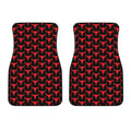 Red And Black Bull Skull Pattern Print Front Car Floor Mats