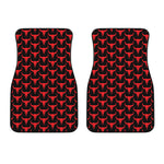 Red And Black Bull Skull Pattern Print Front Car Floor Mats