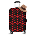 Red And Black Bull Skull Pattern Print Luggage Cover