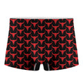 Red And Black Bull Skull Pattern Print Men's Boxer Briefs