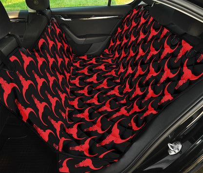 Red And Black Bull Skull Pattern Print Pet Car Back Seat Cover
