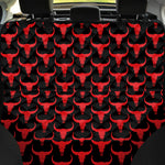 Red And Black Bull Skull Pattern Print Pet Car Back Seat Cover
