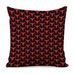 Red And Black Bull Skull Pattern Print Pillow Cover