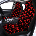 Red And Black Bull Skull Pattern Print Universal Fit Car Seat Covers