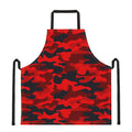 Red And Black Camouflage Print Apron