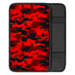 Red And Black Camouflage Print Car Center Console Cover