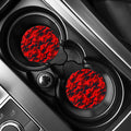 Red And Black Camouflage Print Car Coasters