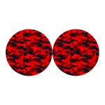 Red And Black Camouflage Print Car Coasters