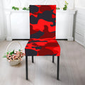 Red And Black Camouflage Print Dining Chair Slipcover