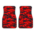 Red And Black Camouflage Print Front Car Floor Mats