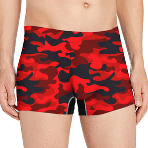 Red And Black Camouflage Print Men's Boxer Briefs