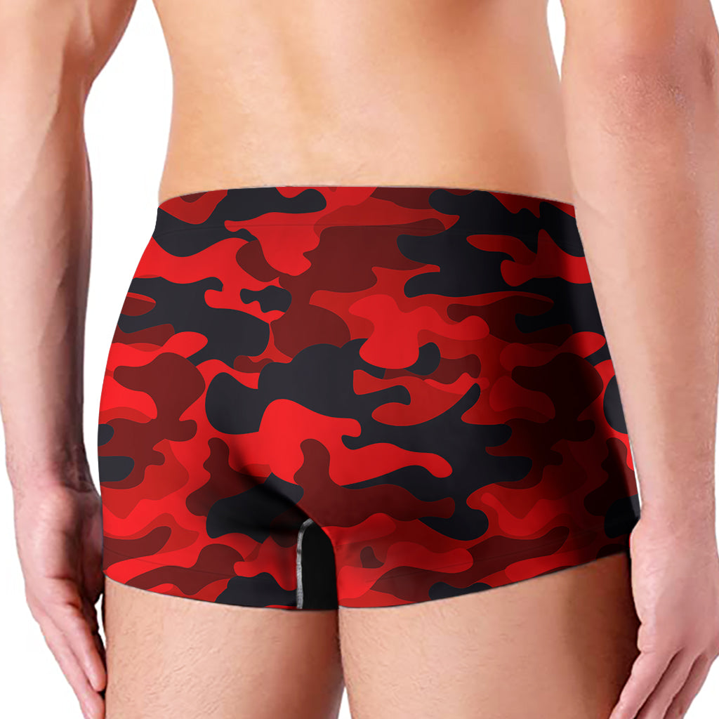 Red And Black Camouflage Print Men's Boxer Briefs