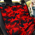 Red And Black Camouflage Print Pet Car Back Seat Cover