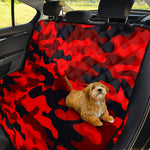 Red And Black Camouflage Print Pet Car Back Seat Cover
