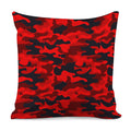 Red And Black Camouflage Print Pillow Cover