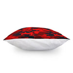 Red And Black Camouflage Print Pillow Cover