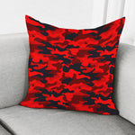 Red And Black Camouflage Print Pillow Cover