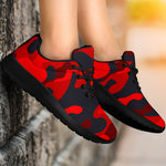 Red And Black Camouflage Print Sport Shoes GearFrost