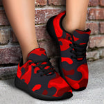 Red And Black Camouflage Print Sport Shoes GearFrost