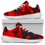 Red And Black Camouflage Print Sport Shoes GearFrost