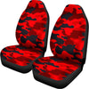 Red And Black Camouflage Print Universal Fit Car Seat Covers