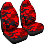 Red And Black Camouflage Print Universal Fit Car Seat Covers