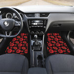 Red And Black Carnation Pattern Print Front Car Floor Mats