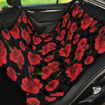 Red And Black Carnation Pattern Print Pet Car Back Seat Cover