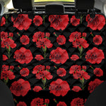 Red And Black Carnation Pattern Print Pet Car Back Seat Cover