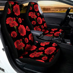Red And Black Carnation Pattern Print Universal Fit Car Seat Covers