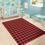 Red And Black Check Pattern Print Area Rug