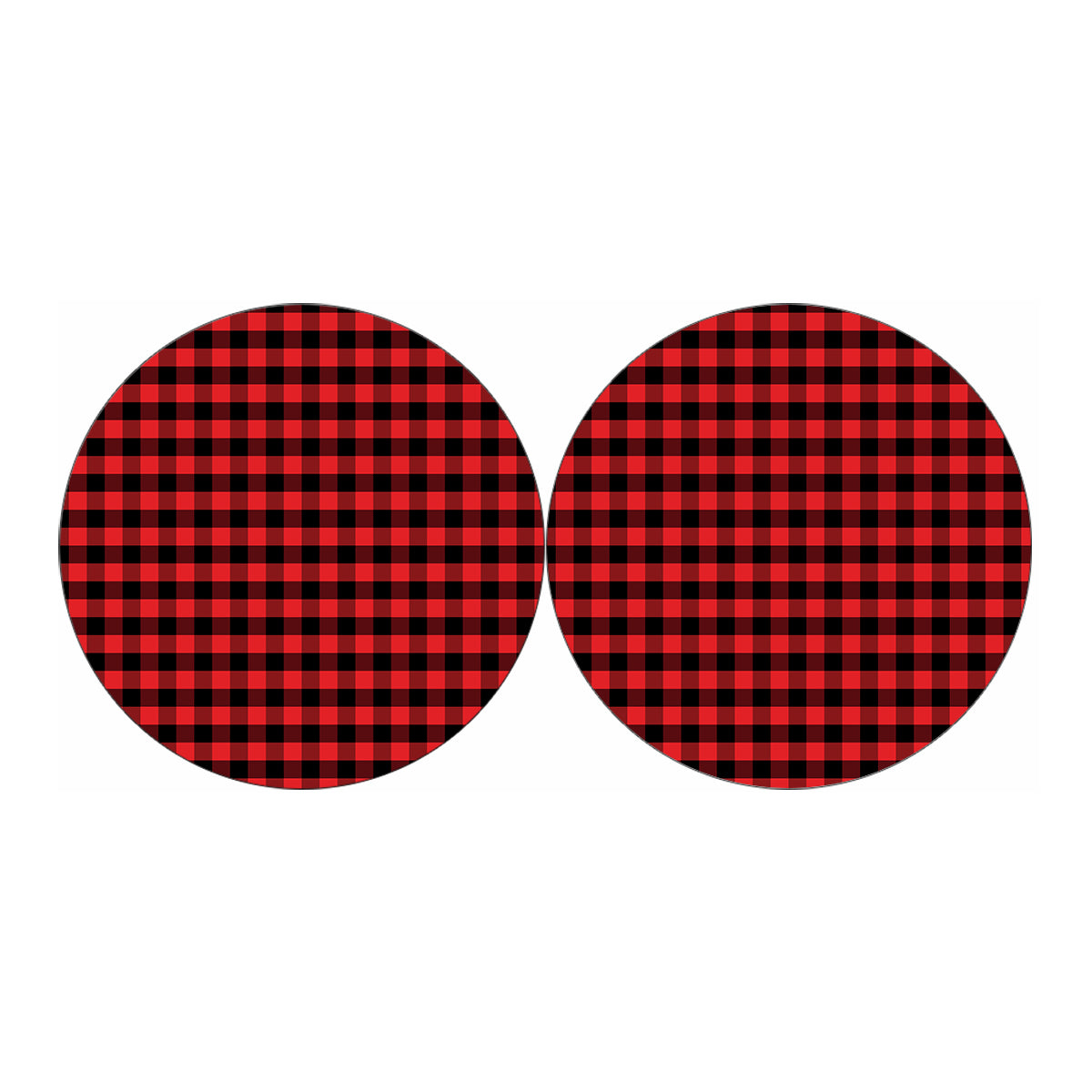 Red And Black Check Pattern Print Car Coasters