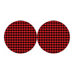 Red And Black Check Pattern Print Car Coasters