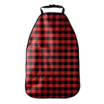 Red And Black Check Pattern Print Car Seat Organizers