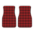 Red And Black Check Pattern Print Front Car Floor Mats