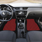Red And Black Check Pattern Print Front Car Floor Mats