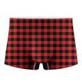 Red And Black Check Pattern Print Men's Boxer Briefs